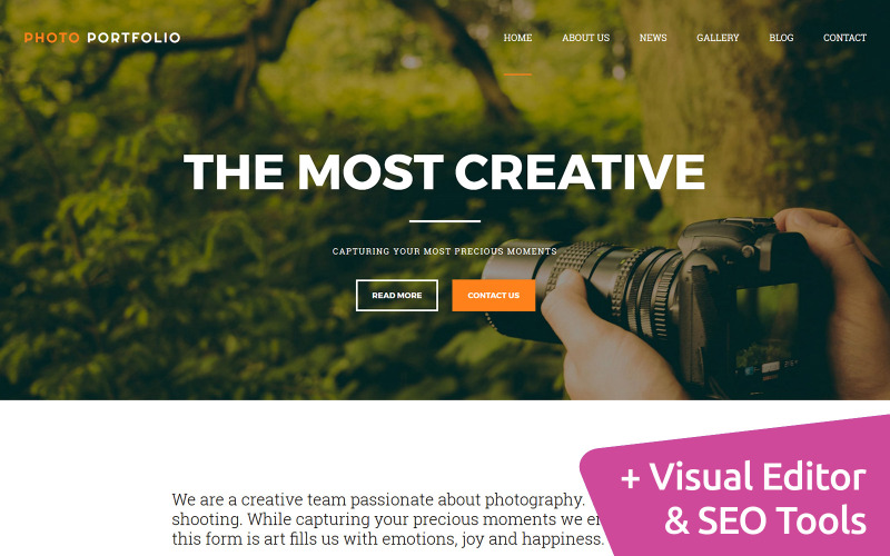портфолио отзывчивый шаблон фотогалереи