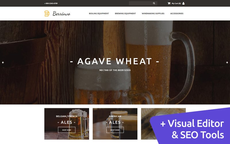 homebrew supply store motocms ecommerce шаблон