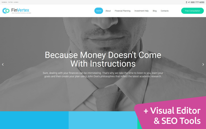 шаблон finvertex responsive moto cms 3