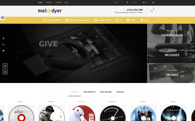 аудио магазин отзывчивая тема prestashop