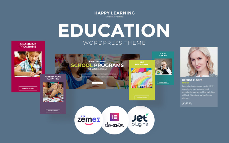 образование многоцелевой современный wordpress элементор тема