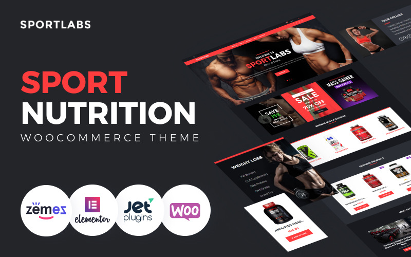 спортивное питание тема woocommerce