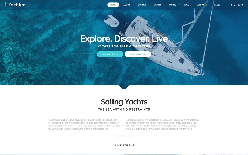 шаблон сайта yachtec