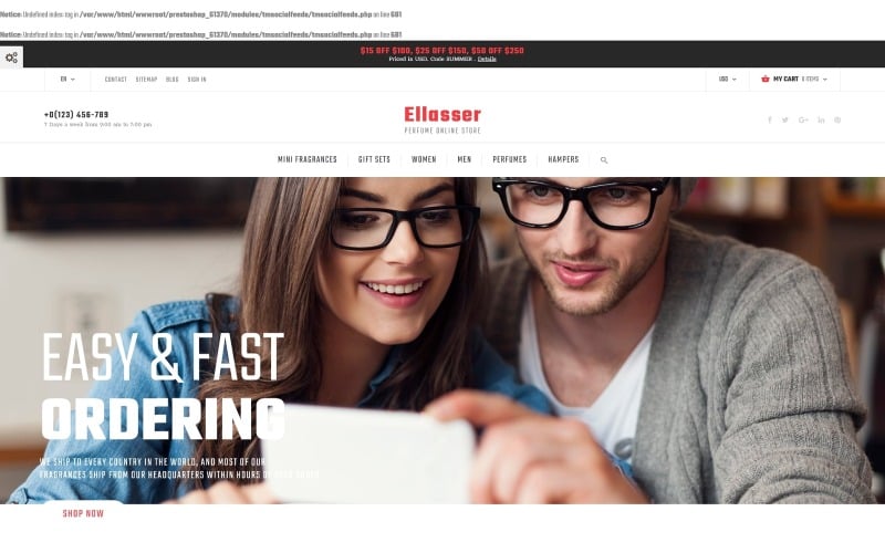 парфюмерный интернет-магазин prestashop theme
