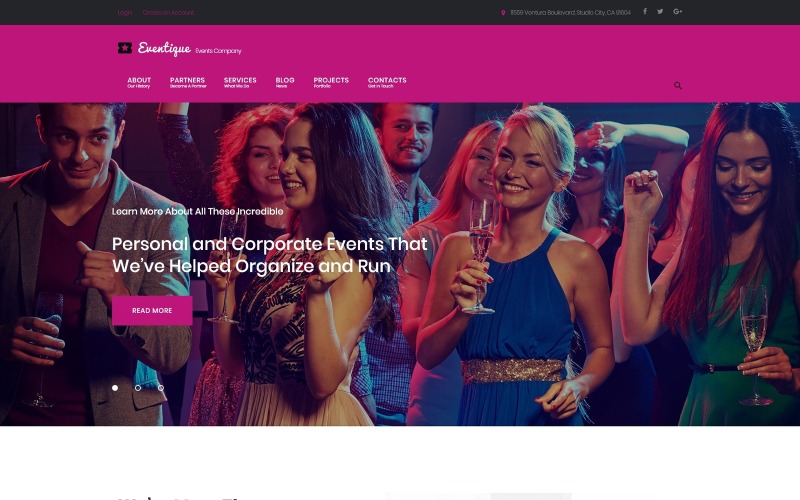 события компании wordpress тема