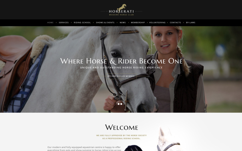 шаблон многостраничного сайта horse club