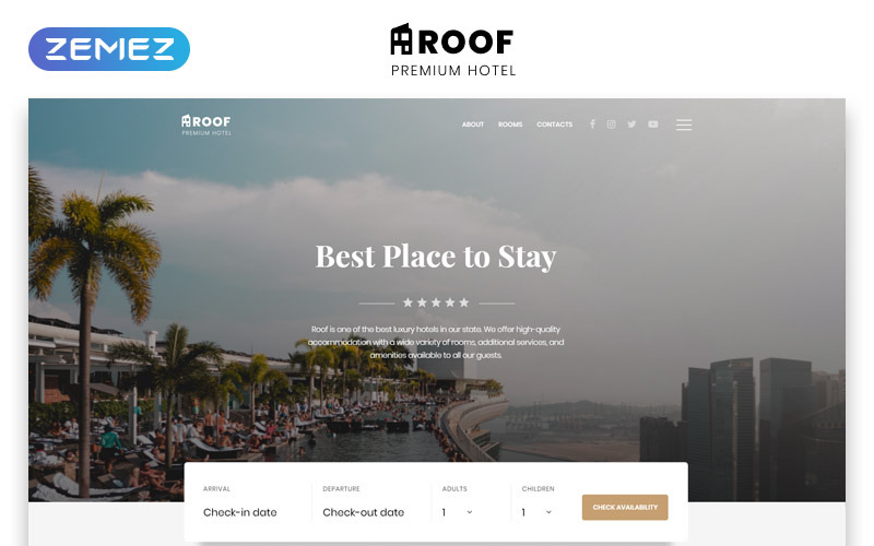 отель многостраничный чистый шаблон сайта bootstrap html5