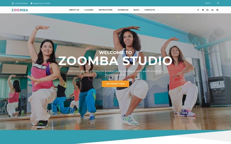 zoomba dance studio wordpress тема