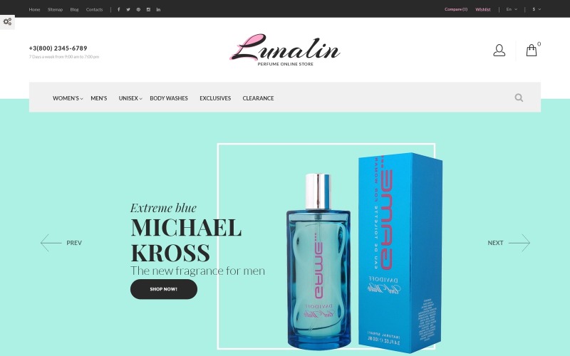 парфюмерия и одеколон магазин prestashop тема