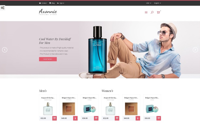 парфюмерный магазин prestashop тема