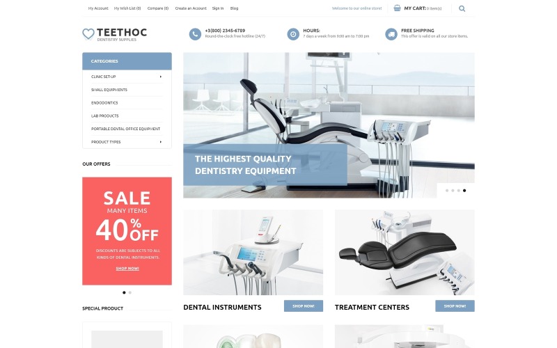 стоматологические инструменты magento тема