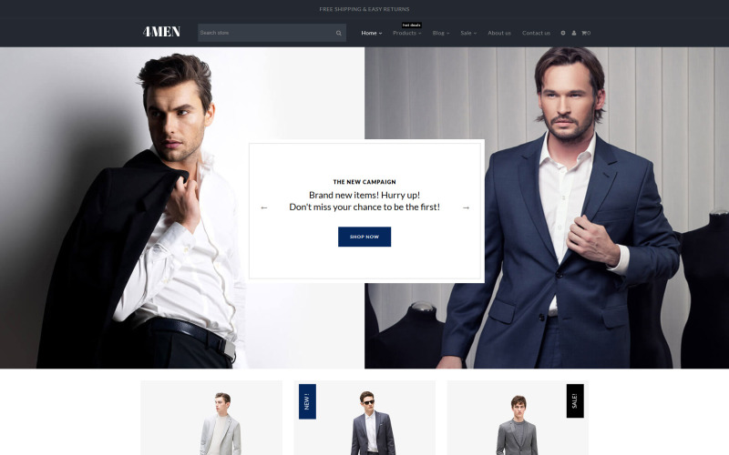 мужская мода shopify тема