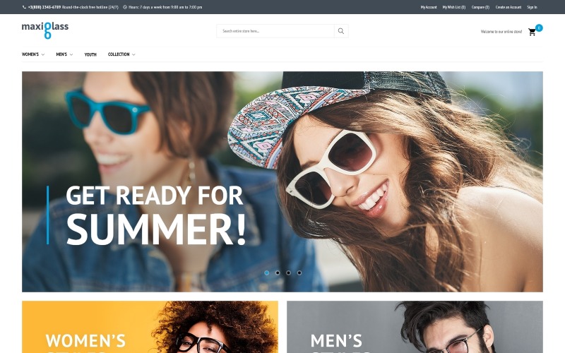 тема оптометрического магазина magento
