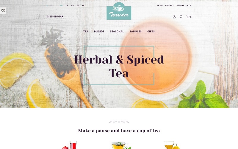 травяной и пряный чай отзывчивая тема prestashop