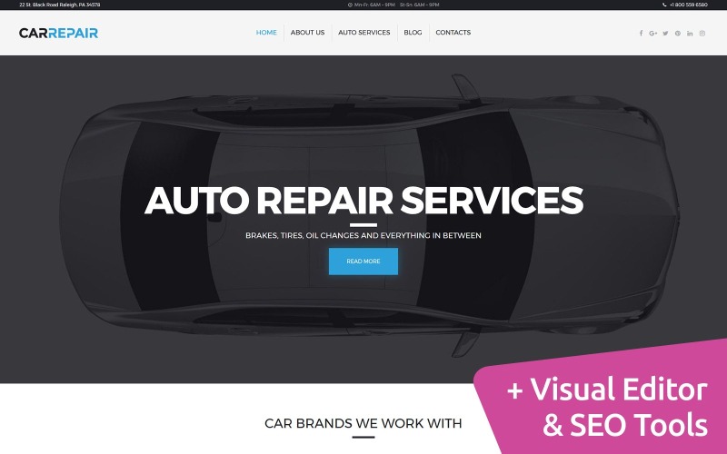 шаблон auto repair moto cms 3