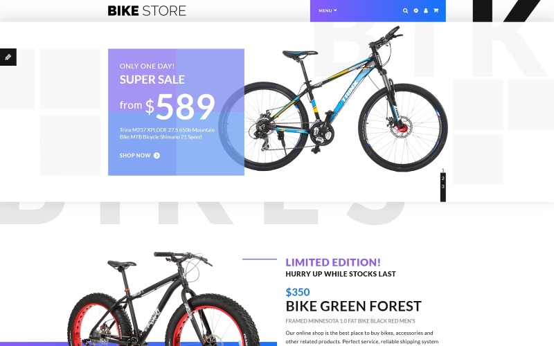 отзывчивый шаблон opencart для веломагазина