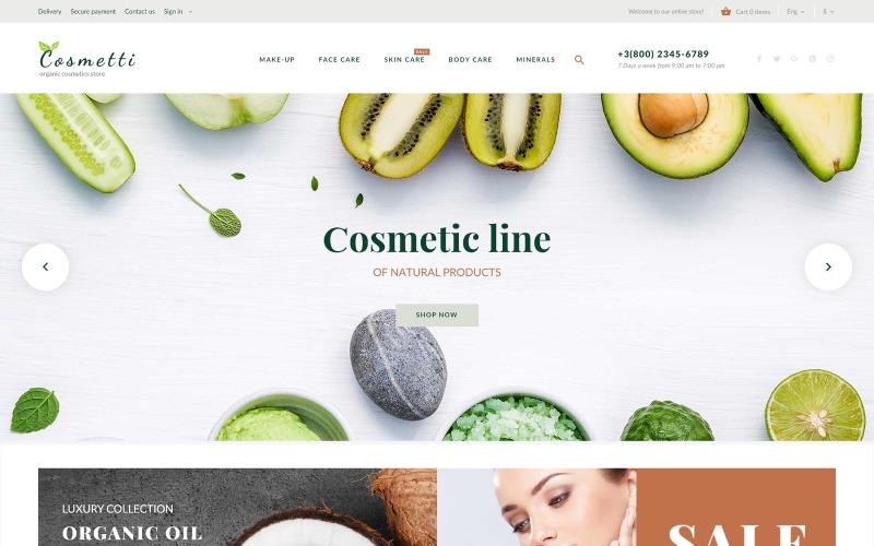 магазин косметики prestashop тема