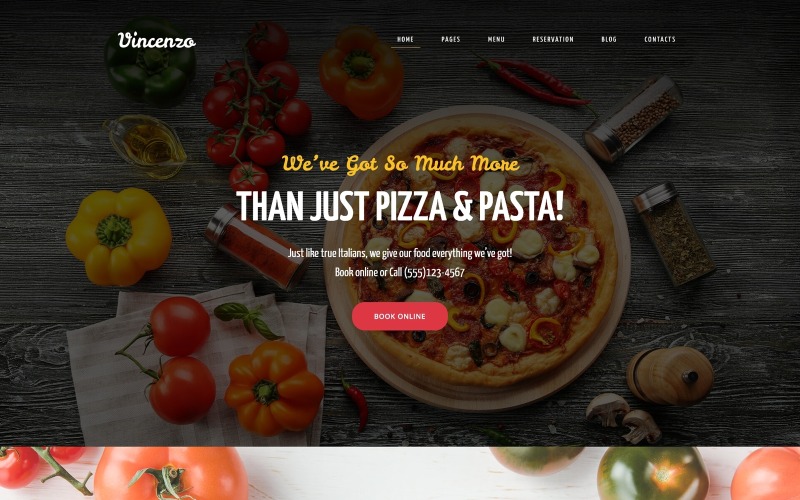 вкусная пиццерия отзывчивая тема wordpress