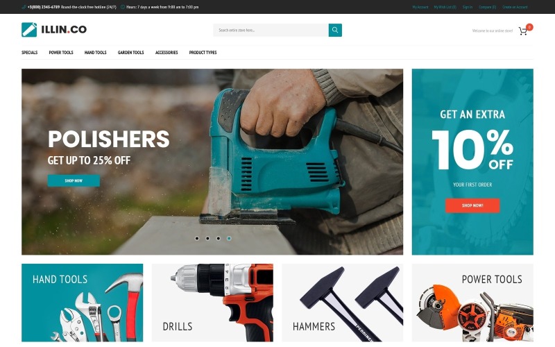 инструменты и оборудование тема magento