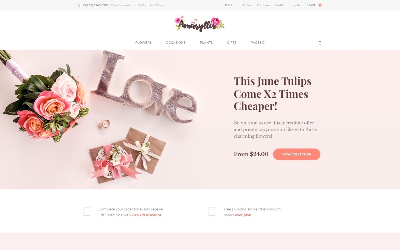 цветочный магазин woocommerce тема