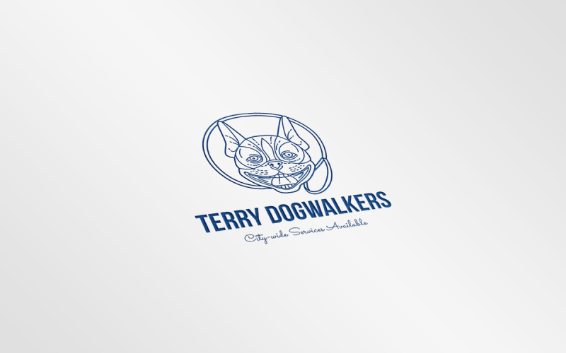 Download Шаблон логотипа "Terry Dogwalkers Logo Logo Template" / Terry Dogwalkers Logo Logo Template - Шаблон логотипа на тему графика terry dogwalkers logo boston terrier dog monoline canine dogwalker leash logo template mono line mono-weight drawing wire-look single thickness line-weight simple
