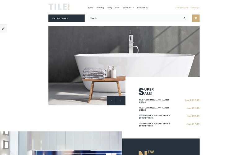 отзывчивый шаблон opencart tile &amp; stone responsive