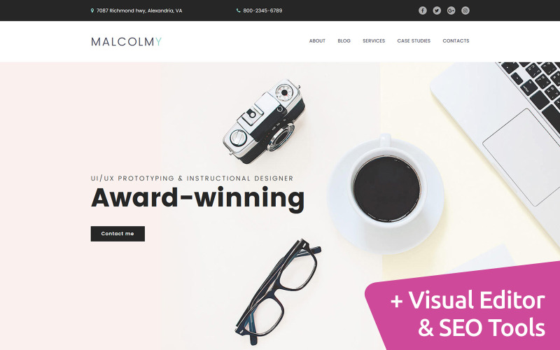 шаблон ux designer website moto cms 3