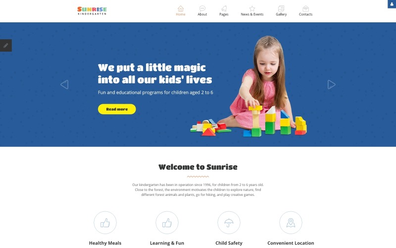 детский центр отзывчивый шаблон joomla