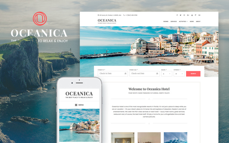 бронирование отелей wordpress тема