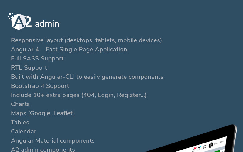 angular 4 material design admin template