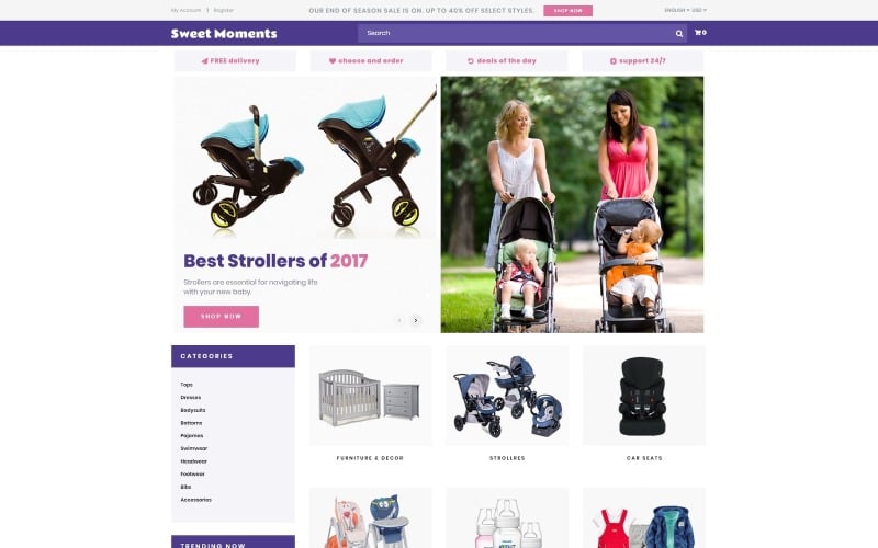 детский магазин шаблон opencart