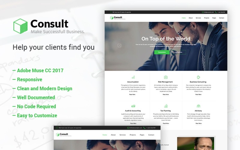 бизнес консалтинг adobe cc 2017 muse template