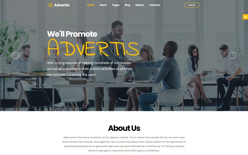 рекламное агентство чистый отзывчивый шаблон joomla