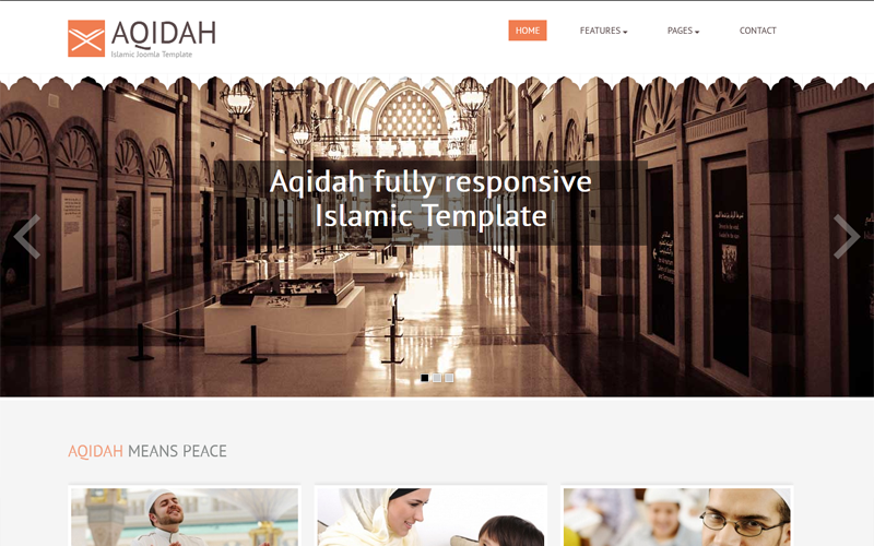 aqidah отзывчивый исламский шаблон joomla