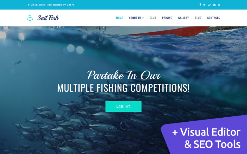 шаблон fishing moto cms 3