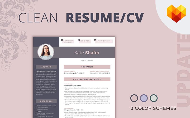 Download Резюме "Kate Shafer - Interior Designer Resume Template" / Kate Shafer - Interior Designer Resume Template - Резюме на тему графика 