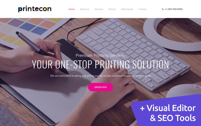 digital printing company premium moto cms 3 template