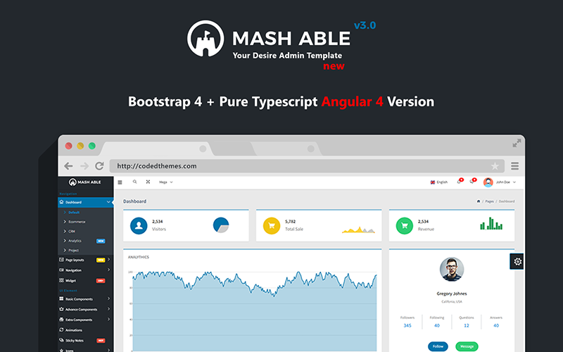 mash able bootstrap 4 admin template