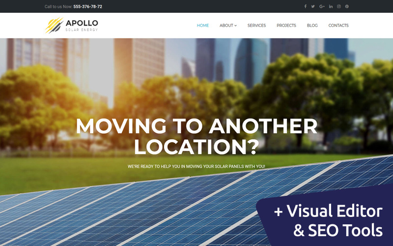 шаблон solar energy moto cms 3