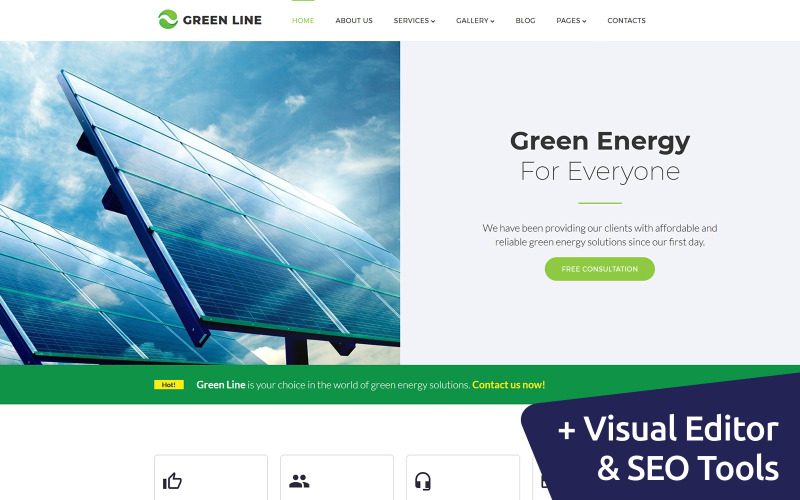 шаблон solar energy company moto cms 3