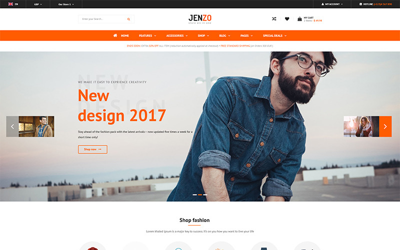 многоцелевая премиальная тема magento