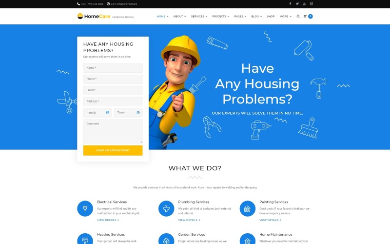 handyman services отзывчивая тема wordpress