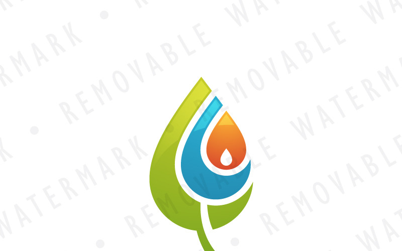 Download Шаблон логотипа "Renewable Energy Leaf Logo Template" / Renewable Energy Leaf Logo Template - Шаблон логотипа на тему графика energy leaf water flame environment power fire drop renewable source biological oil organic heat unite fusion green logo design template