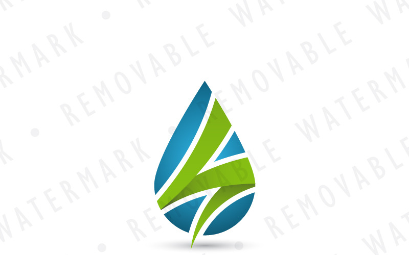 Download Шаблон логотипа "Water Energy Logo Template" / Water Energy Logo Template - Шаблон логотипа на тему графика energy water power drop droplet liquid lightning thunder storm engineering electricity bolt gas oil fuel fluid logo design template