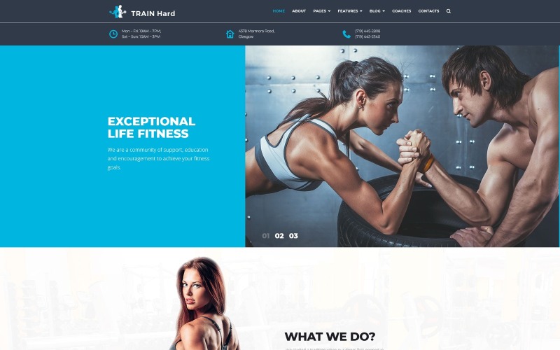 тренируйте жесткий фитнес wordpress тема