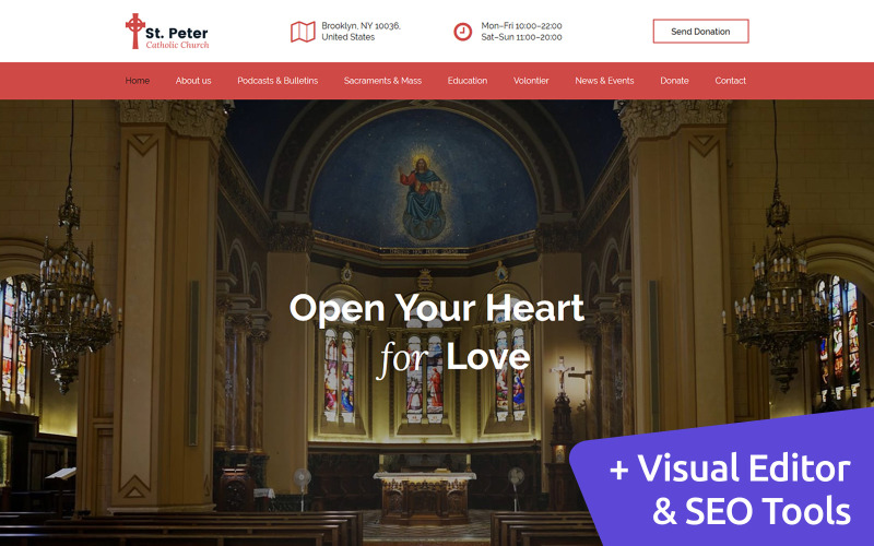 шаблон catholic church moto cms 3