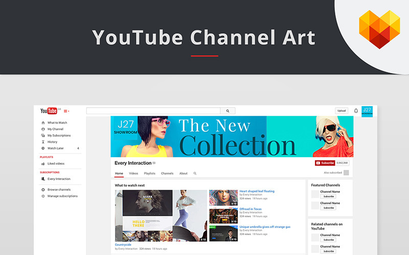 Download Шаблон для соцсетей "YouTube Cover Template For Fashion Store for Social Media" / YouTube Cover Template For Fashion Store for Social Media - Шаблон для соцсетей на тему графика social logo avatar fashion ecommerce instagram insta psd graphics story insta story stories social media