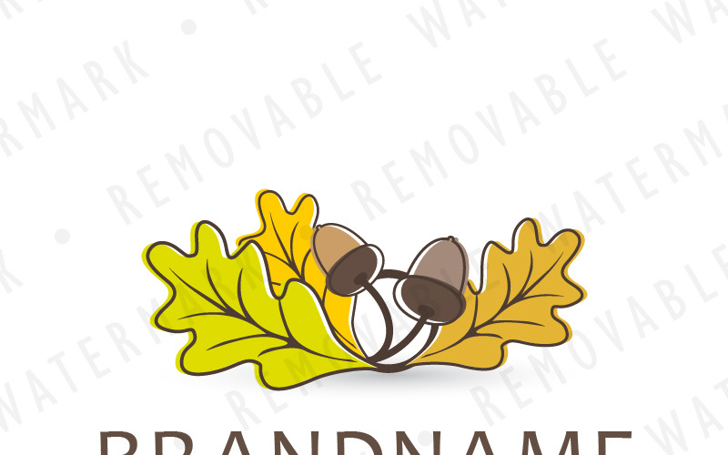Download Шаблон логотипа "Oak Leaves Logo Template" / Oak Leaves Logo Template - Шаблон логотипа на тему графика tree nature leaf natural oak forest power wood strength wisdom crown autumn acorn age nobility seed old logo design template