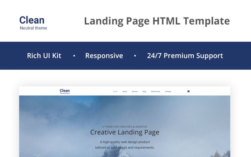 нейтральный шаблон целевой страницы html5