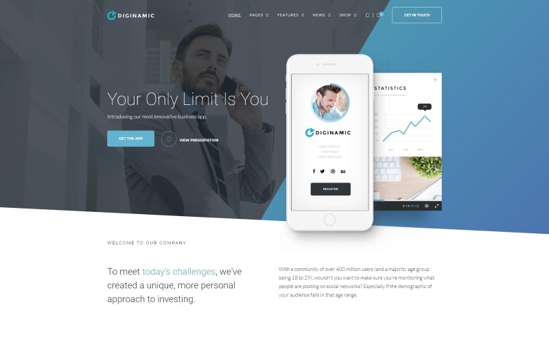 цифровая компания wordpress тема
